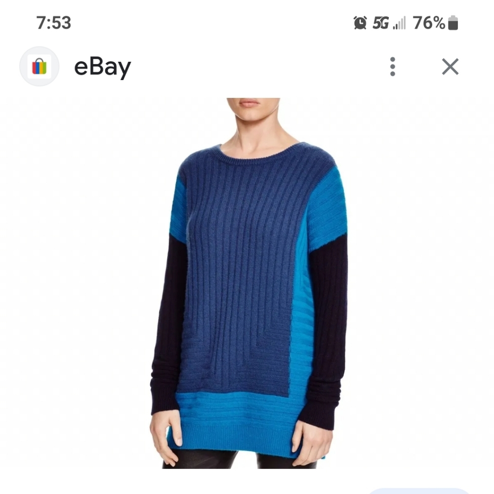 Vince Cashmere wool blend block print sweater